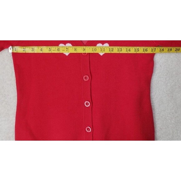 Kaily K Women Sweater Small Red Printed Viscose Blend Long Sleeve Vneck Cardigan - Picture 8 of 16